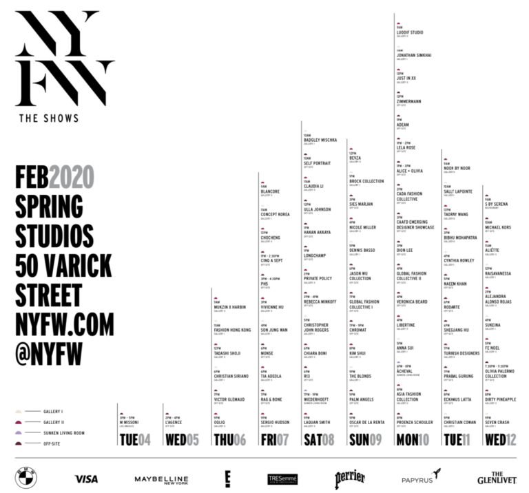 NYFW - AW20 Schedule · Check the Runway